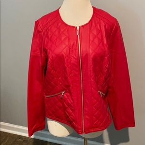 Red Lane Bryant Faux Leather Jacket